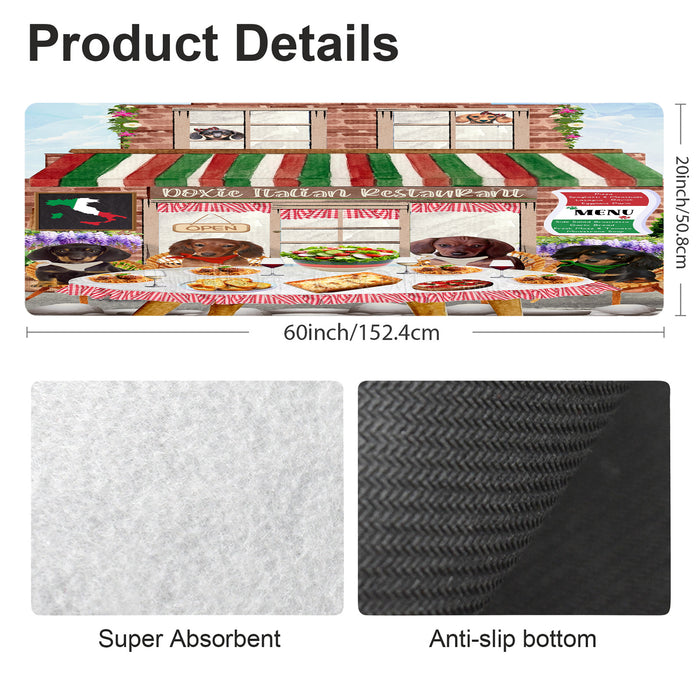 Doxie Italian Restaurant Dachshund Dog Kitchen Mat 60x20inch