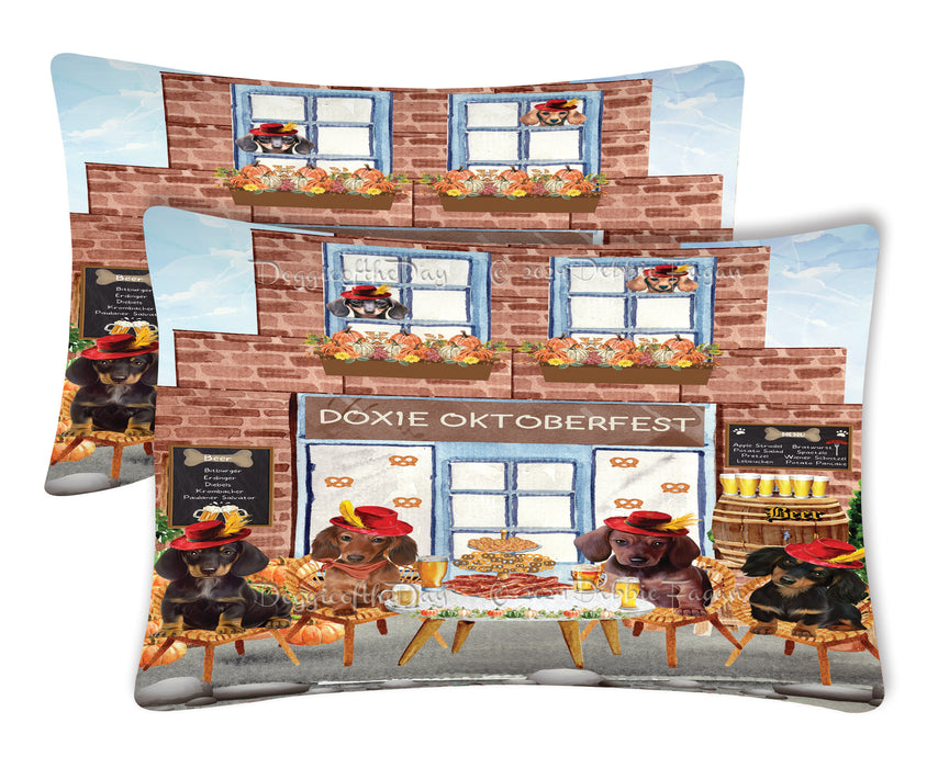 Doxie Oktoberfest Beer Dachshund Dogs 2 Pillow Cases