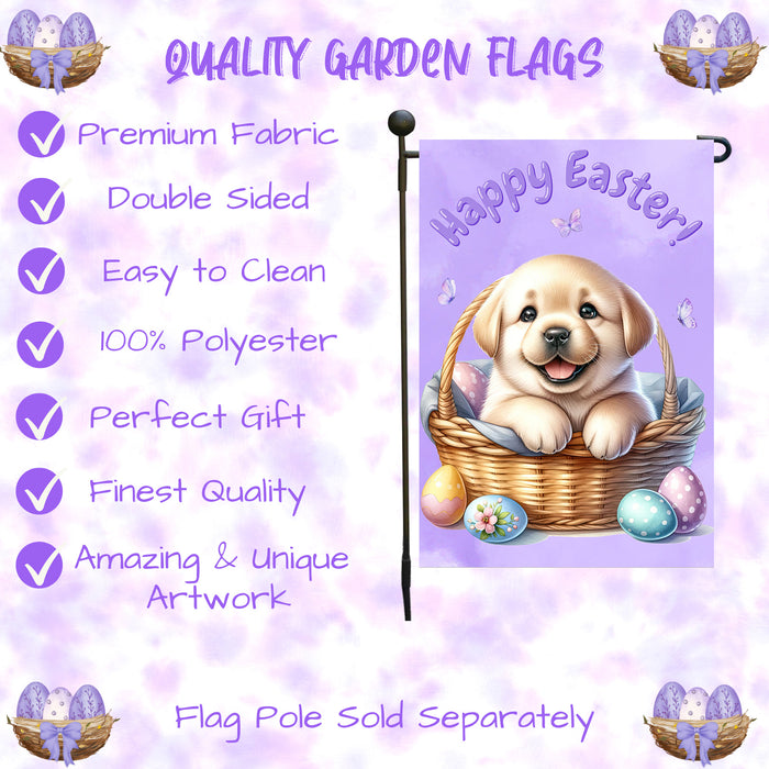 Labrador Retriever Dog Farmhouse Easter Garden Flag Puppy Eggs Porch Yard Décor 12x18 Inch Single Side and Double Sided