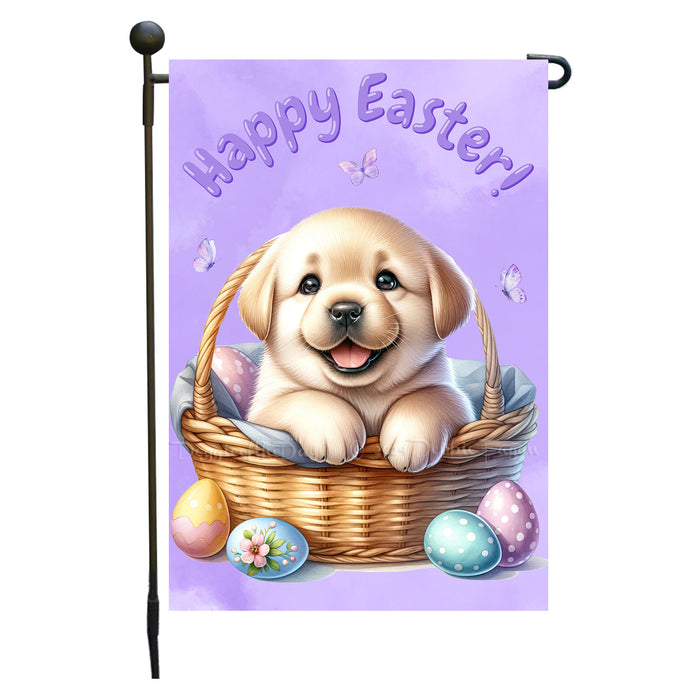 Labrador Retriever Dog Farmhouse Easter Garden Flag Puppy Eggs Porch Yard Décor 12x18 Inch Single Side and Double Sided