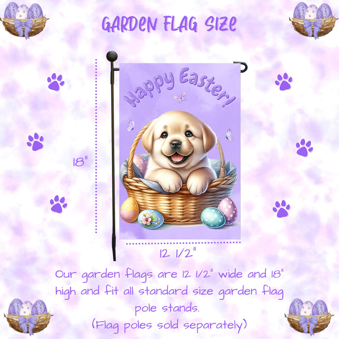 Labrador Retriever Dog Farmhouse Easter Garden Flag Puppy Eggs Porch Yard Décor 12x18 Inch Single Side and Double Sided