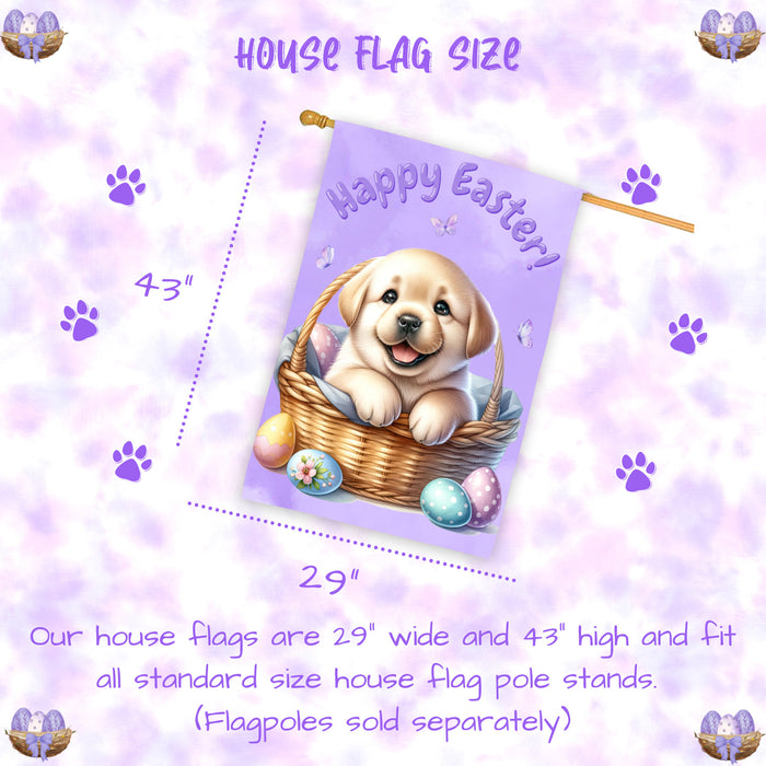 Labrador Retriever Dog Spring House Flag Easter Home Decorative Holiday Flag 28x40 Inch Double-Sided