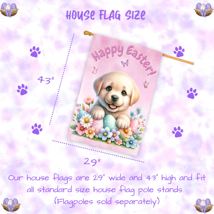 Labrador Retriever Spring Easter Dog House Flag Garden Yard Outdoor Decoration 28x40 Inch Double-Sided