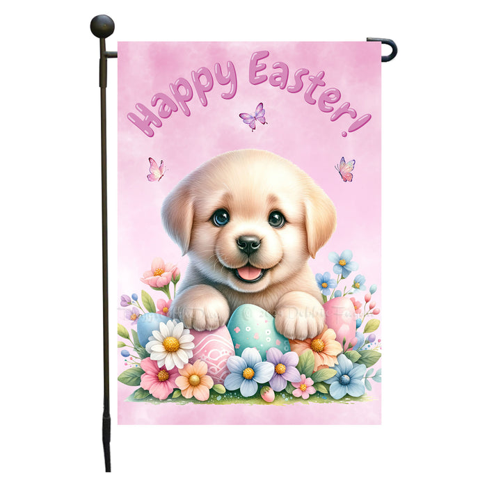 Labrador Retriever Easter Garden Flag Puppy Bunny Ears Spring Outdoor Decor 12x18 Inch Single Side and Double Sided