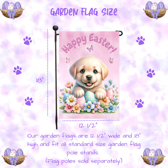Labrador Retriever Easter Garden Flag Puppy Bunny Ears Spring Outdoor Decor 12x18 Inch Single Side and Double Sided