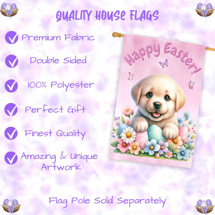 Labrador Retriever Spring Easter Dog House Flag Garden Yard Outdoor Decoration 28x40 Inch Double-Sided