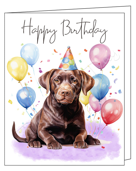 Happy Birthday Greeting Cards Labrador - Cute Note Cards for Dog Lovers - Blank Inside Envelope Included, GCHB00188