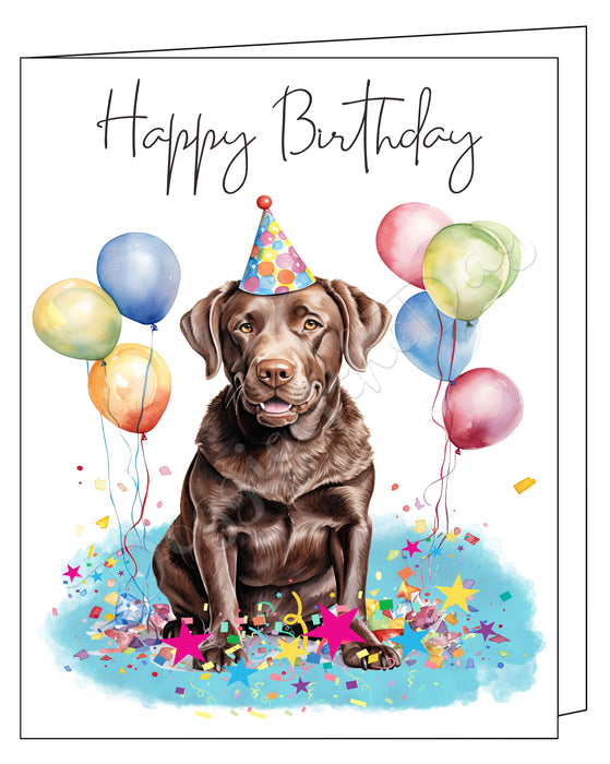 Happy Birthday Greeting Cards Labrador - Cute Note Cards for Dog Lovers - Blank Inside Envelope Included, GCHB00189