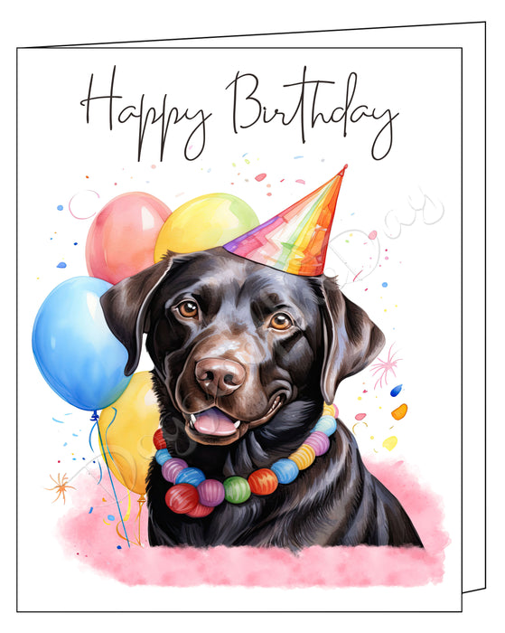 Happy Birthday Greeting Cards Labrador - Cute Note Cards for Dog Lovers - Blank Inside Envelope Included, GCHB00190