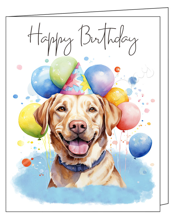 Happy Birthday Greeting Cards Labrador - Cute Note Cards for Dog Lovers - Blank Inside Envelope Included, GCHB00191