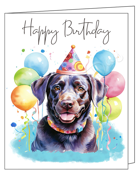 Happy Birthday Greeting Cards Labrador - Cute Note Cards for Dog Lovers - Blank Inside Envelope Included, GCHB00193