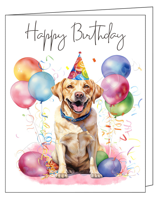 Happy Birthday Greeting Cards Labrador - Cute Note Cards for Dog Lovers - Blank Inside Envelope Included, GCHB00194