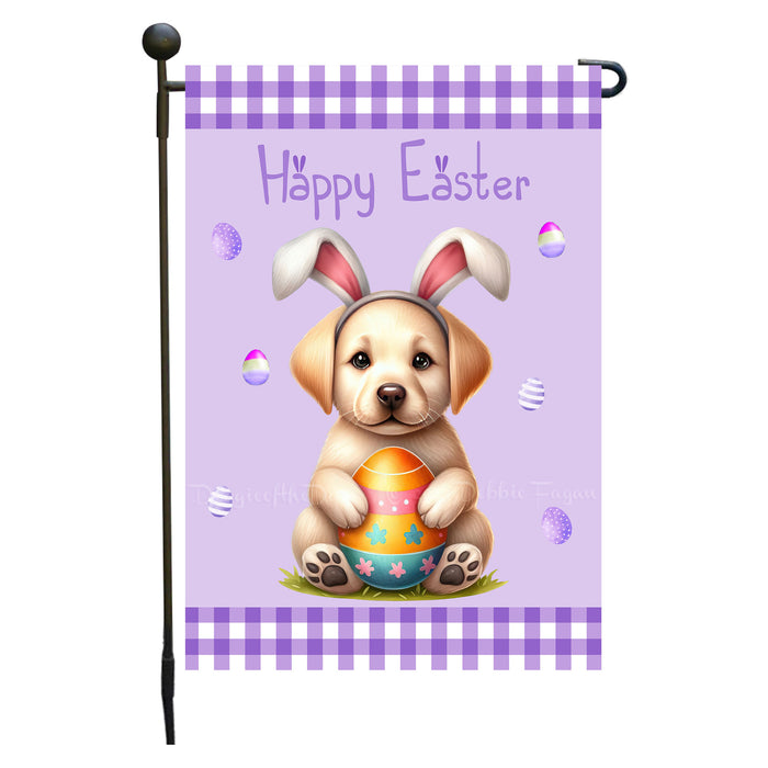 Labrador Dog Easter Day Garden Flags for Outdoor Decorations - Double Sided Yard Lawn Easter Festival Decorative Gift - Holiday Dogs Flag Decor 12 1/2"w x 18"h