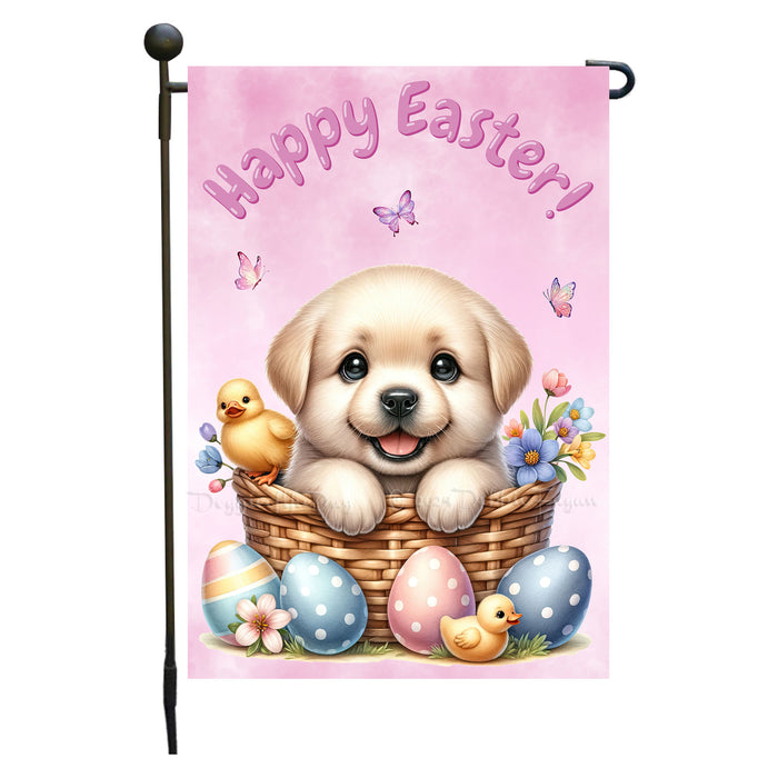 Labrador Retriever Easter Porch Garden Flag Dog Bunny Ears Spring Outdoor Décor 12x18 Inch Single Side and Double Sided