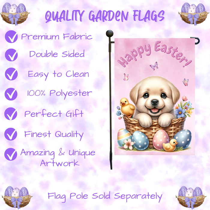 Labrador Retriever Easter Porch Garden Flag Dog Bunny Ears Spring Outdoor Décor 12x18 Inch Single Side and Double Sided