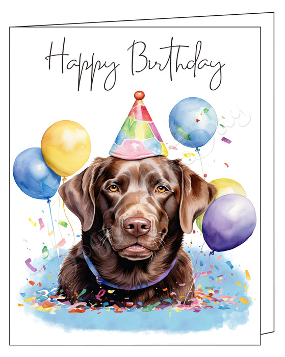 Happy Birthday Greeting Cards Labrador - Cute Note Cards for Dog Lovers - Blank Inside Envelope Included, GCHB00196