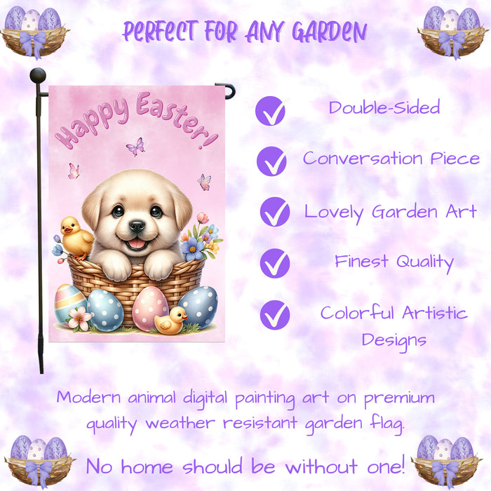 Labrador Retriever Easter Porch Garden Flag Dog Bunny Ears Spring Outdoor Décor 12x18 Inch Single Side and Double Sided