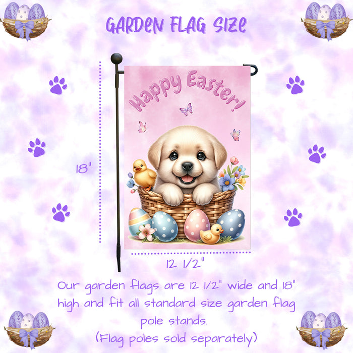 Labrador Retriever Easter Porch Garden Flag Dog Bunny Ears Spring Outdoor Décor 12x18 Inch Single Side and Double Sided