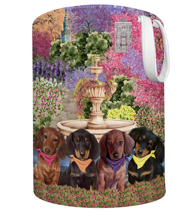 Floral Park Dachshund Dogs Laundry Bag