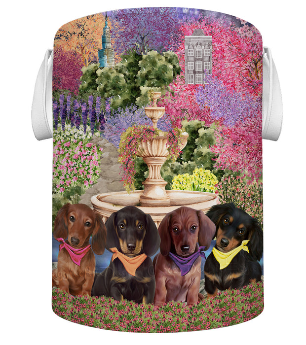 Floral Park Dachshund Dogs Laundry Bag