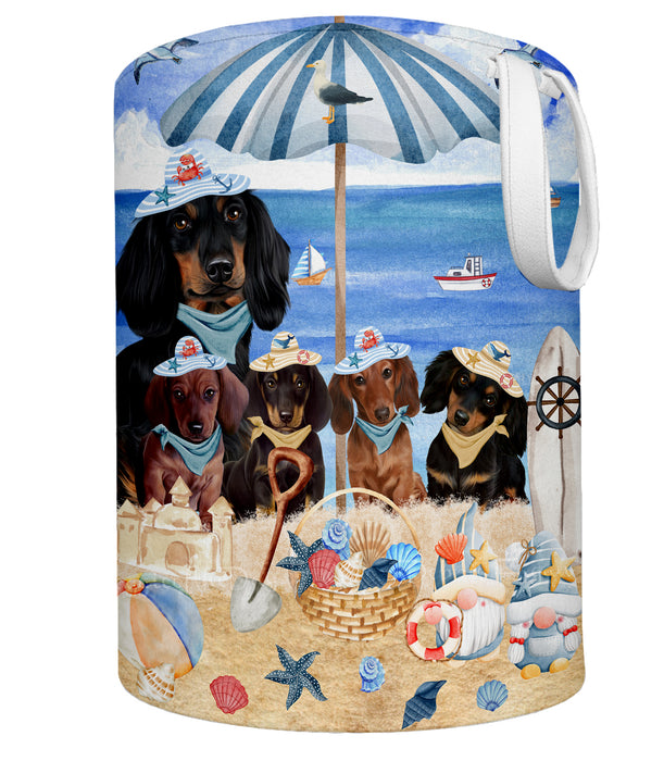 Nautical summer beach Dachshund Dogs Foldable Laundry Basket