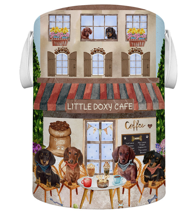 Little Doxy Cafe Dachshund Dogs Foldable Laundry Basket