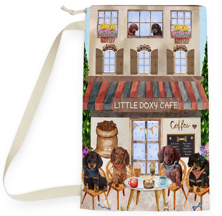 Little Doxy Cafe Dachshund Dogs Laundry Bag