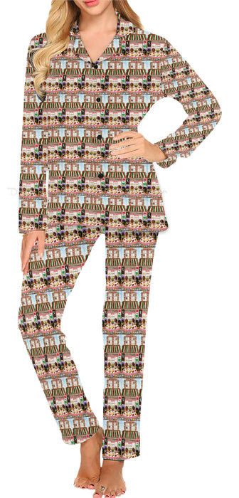 Doxie Italian Restaurant Dachshund Dog Women's Long Pajama Sets