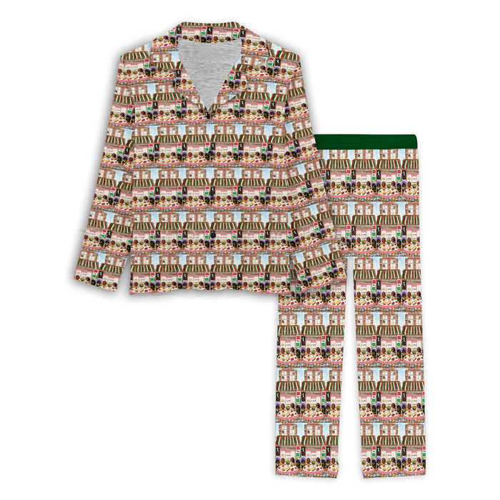 Doxie Italian Restaurant Dachshund Dog Women's Long Pajama Sets
