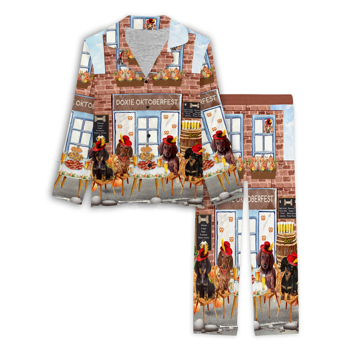 Doxie Oktoberfest Beer Dachshund Dog Women's Long Pajama Set