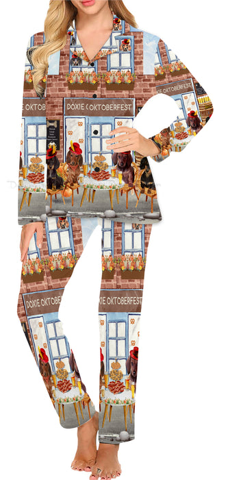 Doxie Oktoberfest Beer Dachshund Dog Women's Long Pajama Set