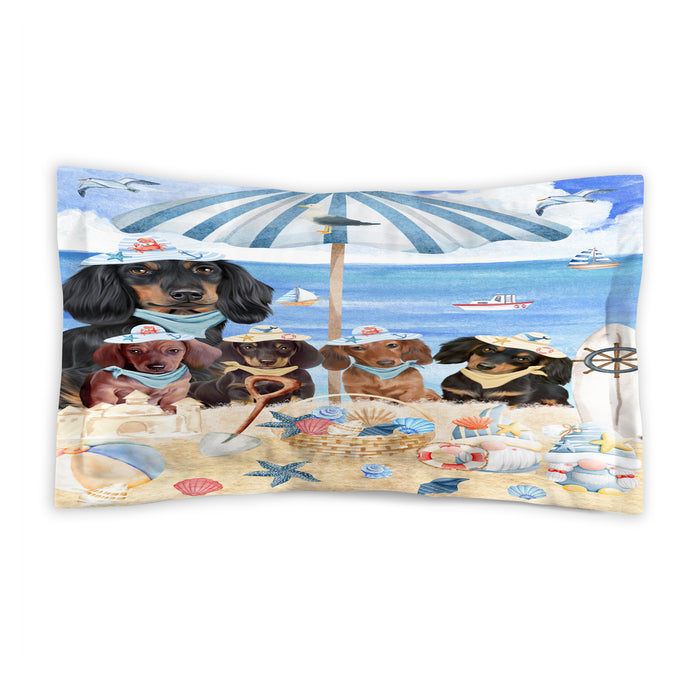 Nautical summer beach Dachshund Dogs Pillow Case