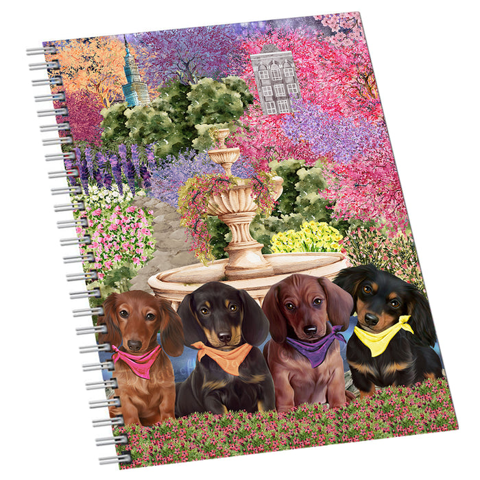 Floral Park Dachshund Dog Notebook