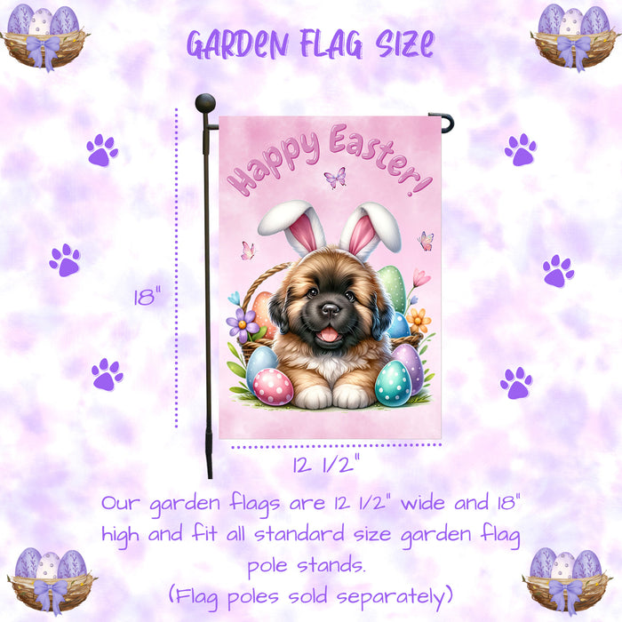 Newfoundland Dog Spring Easter Garden Flag Puppy Eggs Outdoor Yard Porch Décor 12x18 Inch Single Side and Double Sided