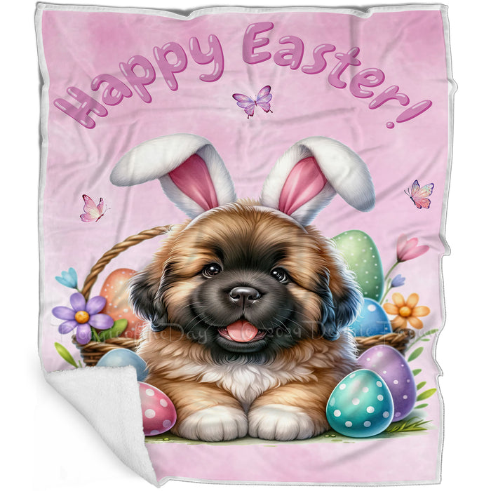 Easter Egg Hunt Newfoundland with Bunny Ears Happy Easter Holiday Blanket, EGHNTBLNKTDG00070