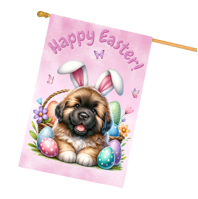 Newfoundland Easter Dog House Flag Spring Yard Decor Farmhouse Home Décor Gifts 28x40 Inch Double-Sided