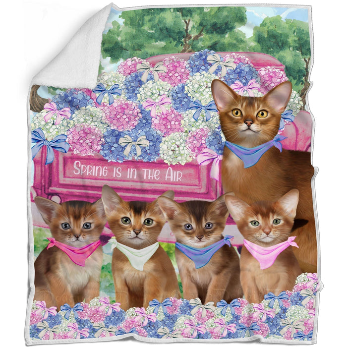 Abyssinian Bed Blanket, Explore a Variety of Designs, Custom, Soft and Cozy, Personalized, Throw Woven, Fleece and Sherpa, Gift for Pet and Cat Lovers