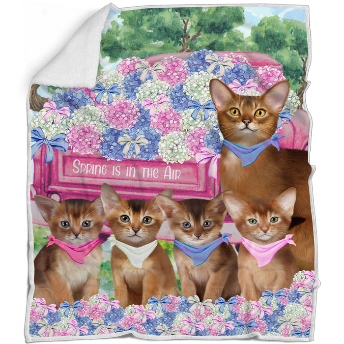 Abyssinian Blanket: Explore a Variety of Designs, Cozy Sherpa, Fleece and Woven, Custom, Personalized, Gift for Cat and Pet Lovers