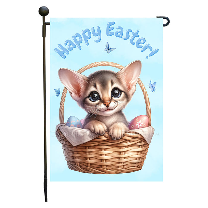 Easter Oriental Shorthair Cat Garden Flag, Cute Happy Easter, Egg Hunt Basket, Personalized Double Sided Flag Yard Outdoor Decoration, EGHNT00037