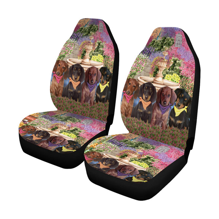 Floral Park Dachshund Dog Car Seat Covers (Set of 2)