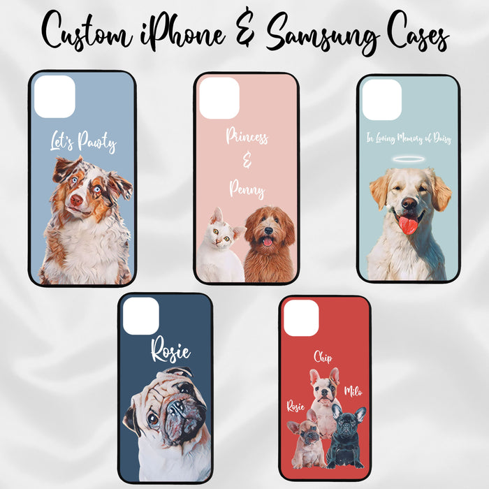 Custom Pet iPhone Case, Samsung Pet Photo and Dog Name Flexi, Custom Dog Phone Case, Personalized Phone Case Cat Phone Case Dog Gift
