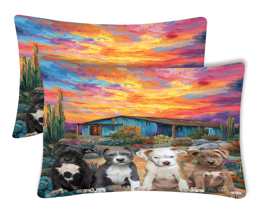 “Desert Dreams & Doggie Themes” – Pit Bull Dogs & Cactus Pillow Cases