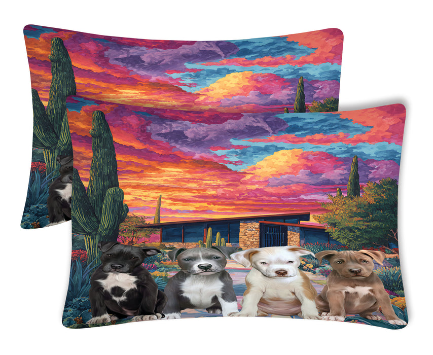 “Cactus Cuddles & Pit Bull Love” – Desert-Inspired Dog Lover’s Pillow Cases