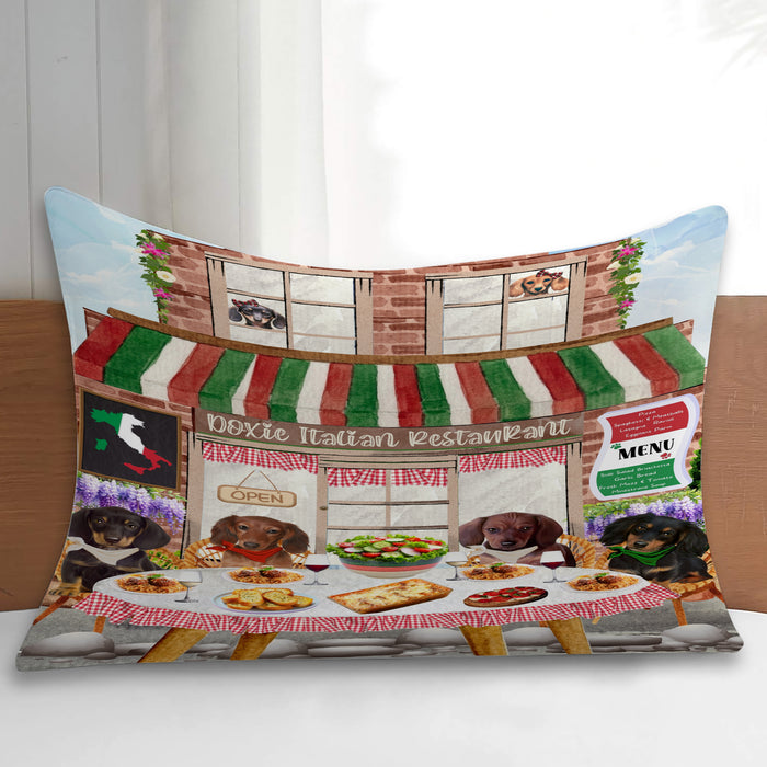 Doxie Italian Restaurant Dachshund Dogs 2 Pillow Cases