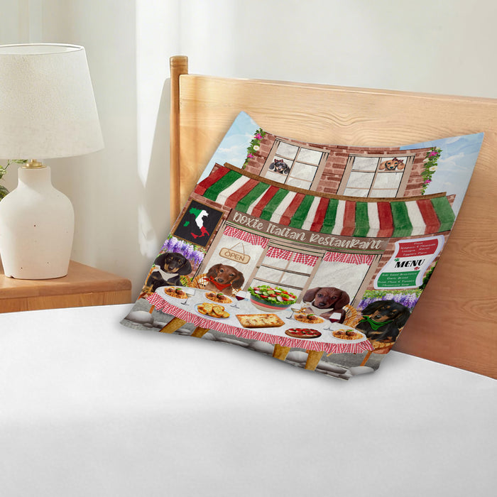Doxie Italian Restaurant Dachshund Dogs 2 Pillow Cases