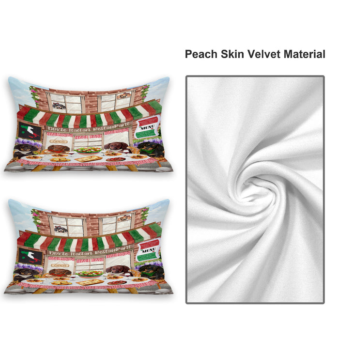 Doxie Italian Restaurant Dachshund Dogs 2 Pillow Cases
