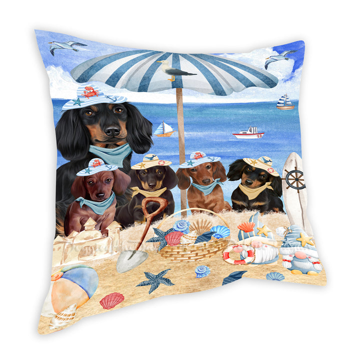 Nautical summer beach Dachshund Dog Pillow with Top Quality High-Resolution Images - Ultra Soft Pet Pillows for Sleeping - Reversible & Comfort - Ideal Gift for Dog Lover - Cushion for Sofa Couch Bed - 100% Polyester