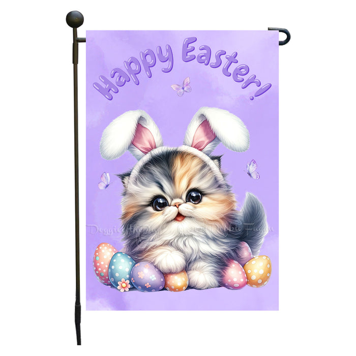 Easter Persian Cat Garden Flag, Cute Happy Easter, Egg Hunt Basket, Personalized Double Sided Flag Yard Outdoor Decoration, EGHNT00042