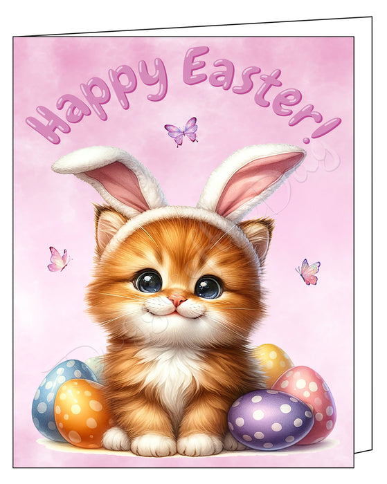 Happy Easter Persian Greeting Cards, Spring Holiday Notecards Blank Inside Envelopes Included, Unique Easter Egg Cards for Cat Lovers