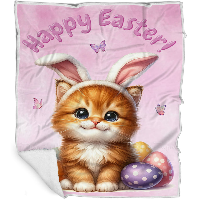 Easter Egg Hunt Persian Cat Happy Easter Holiday Blanket EGHNTBLK038